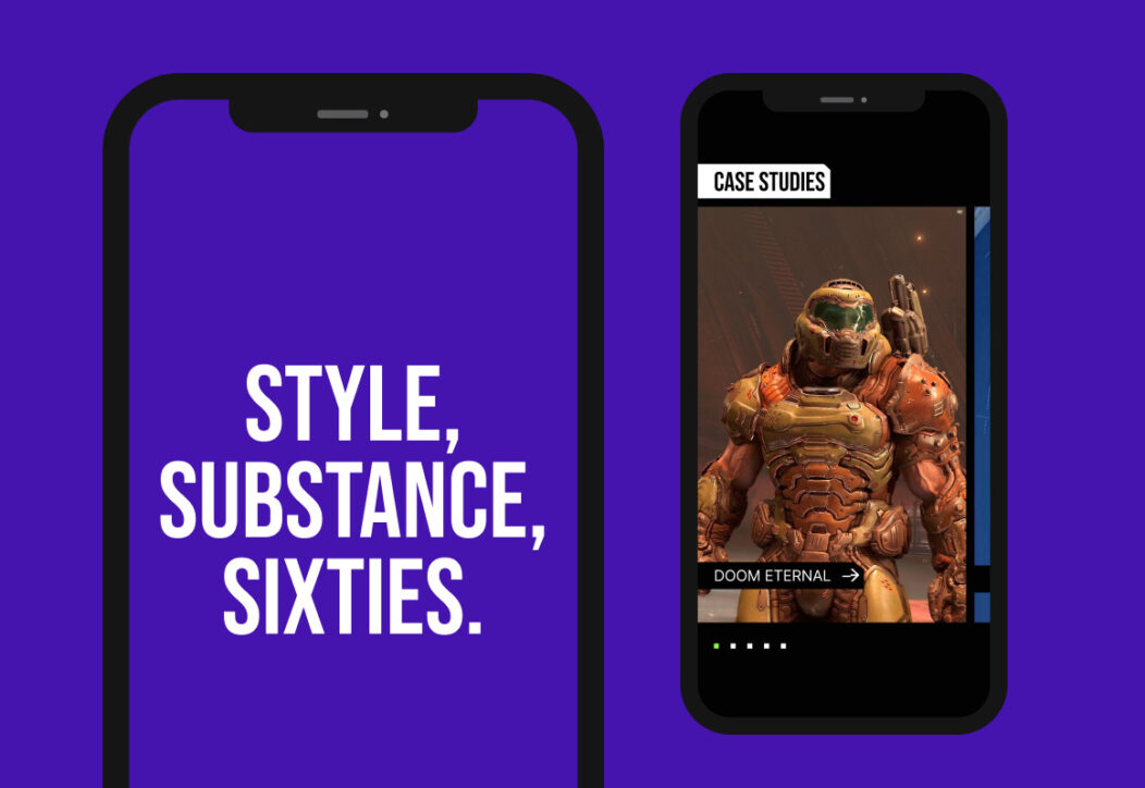 Responsive web design for video game creative agency featuring Doom Eternal