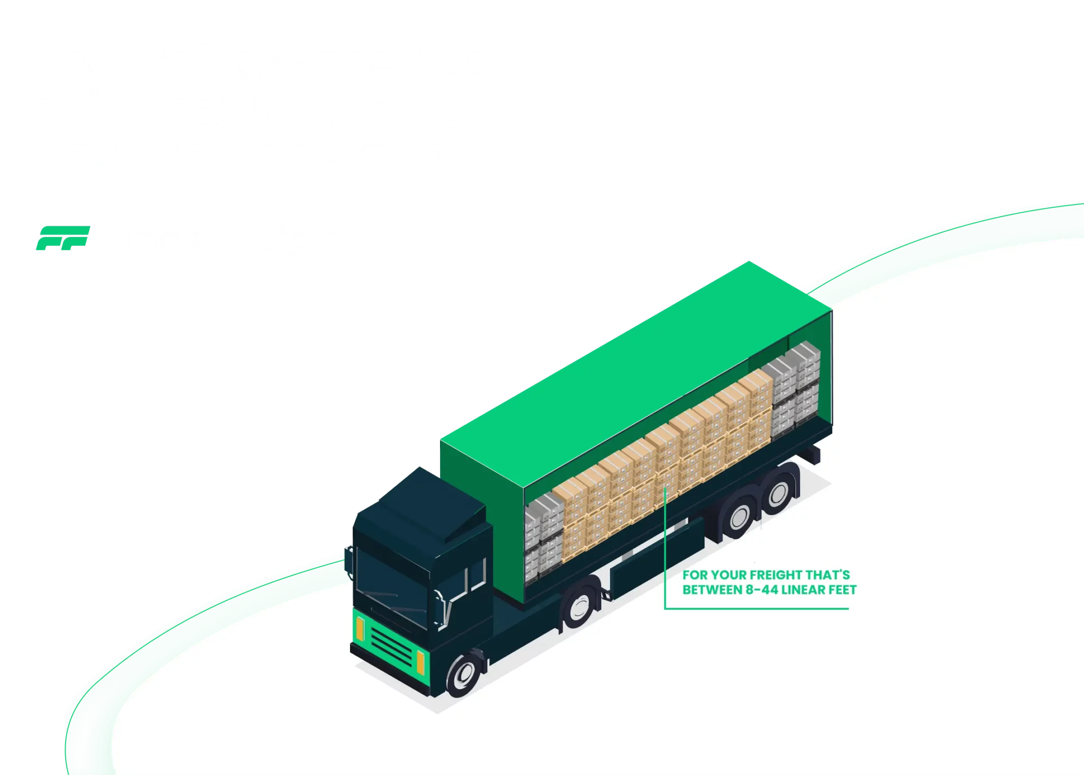 Illustration of a truck with boxes, explaining Flock Freight's shipping practices