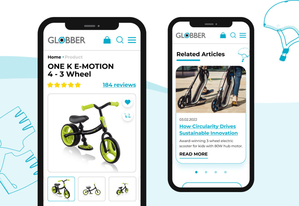 Responsive web design of Globber ecommerce webshop