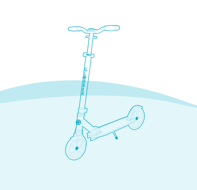 Line drawing of a Globber scooter