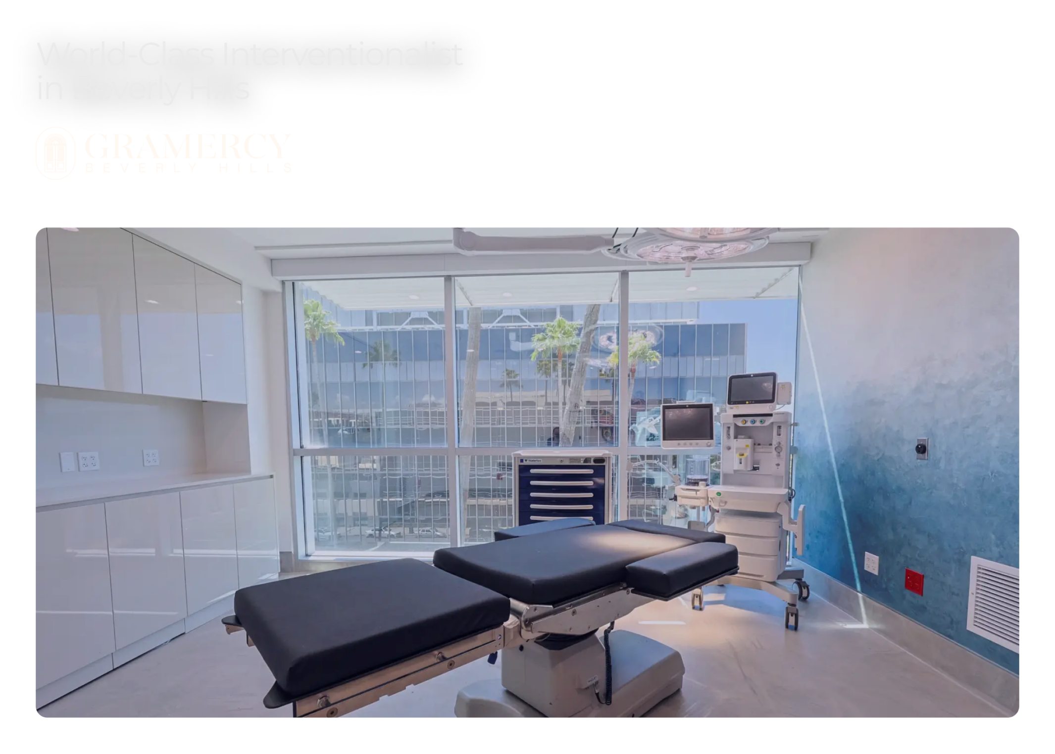 Modern treatment room at Gramercy Center in Beverly Hills, showcasing state-of-the-art medical equipment and a bright, serene atmosphere. Designed by Wanted for Nothing.