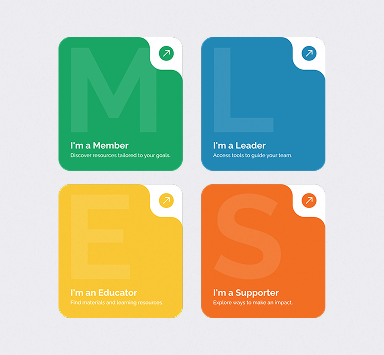 California State PTA website navigation cards for members, leaders, educators, and supporters.